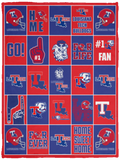 Louisiana Tech Bulldogs V2 Quilt Blanket Fleece Sherpa Throw Blanket - VPS Cozy Plush Fleece Blanket - 30x40