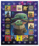 Baby Yoda Blanket, Star Wars Blanket - Cozy Plush Fleece, Sherpa Blanket (White) Cozy Plush Fleece - 50"x60"