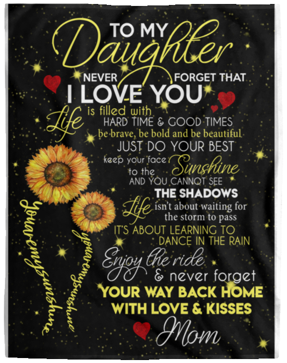 Daughter You are My Sunshine Blanket - to My Daughter Never Forget That I Love You  Blanket - Cozy Plush Fleece Blanket - 60"x80"