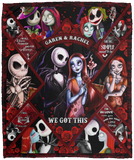 You and Me We Got This Jack Skellington and Sally Blanket Garen & Rachel VPM Cozy Plush Fleece Blanket - 50x60