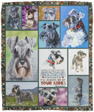 Miniature Schnauzer - Love By Paws Quilt Fleece Sherpa Throw Blanket for Bedroom VPM Cozy Plush Fleece Blanket - 50x60