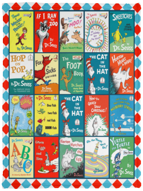 Dr.seuss Books Blanket, Dr. Seuss For Fans Fleece, Sherpa, Throw Blanket VPS Cozy Plush Fleece Blanket - 30x40