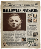 Newspaper M.ichael Myer Blanket, Horror Movie Fleece, Sherpa Blanket VPM Cozy Plush Fleece Blanket - 50x60