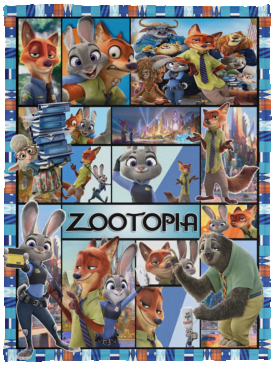 Zootopia Blanket, Zootopia Cartoon Movie Fleece, Sherpa Blanket VPS Cozy Plush Fleece Blanket - 30x40