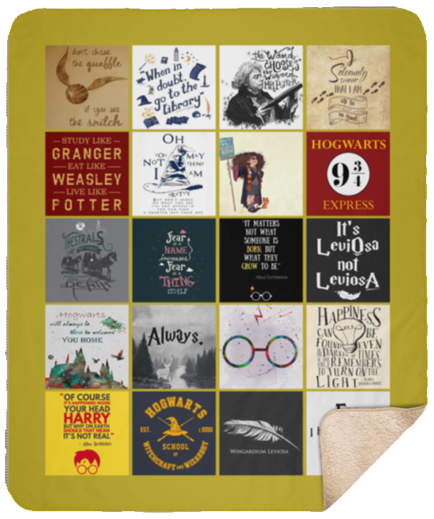 Harry Blanket Pottter Quilt - Harry-Pottter Blanket - Harry Fan Potter Blanket - Valentines Gift Idea for Men Women - Birthday Gift C (Sherpa 50"x60")