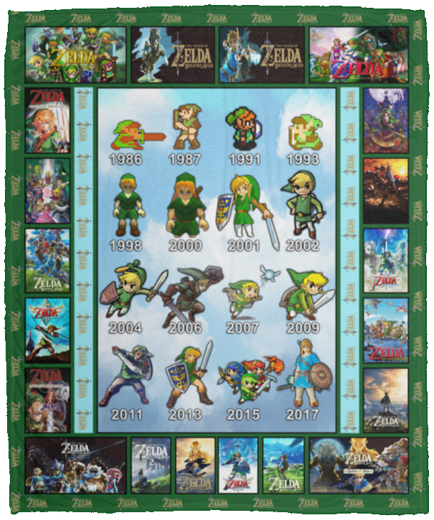 Legend of Zelda Blanket, Legend of Zelda - Evolves Fleece, Sherpa Blanket VPM Cozy Plush Fleece Blanket - 50x60
