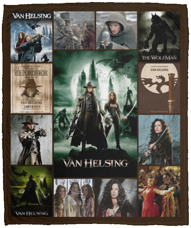 Van Helsing Blanket, Dracula Fleece, Sherpa Blanket Vampire VPM Cozy Plush Fleece Blanket - 50x60