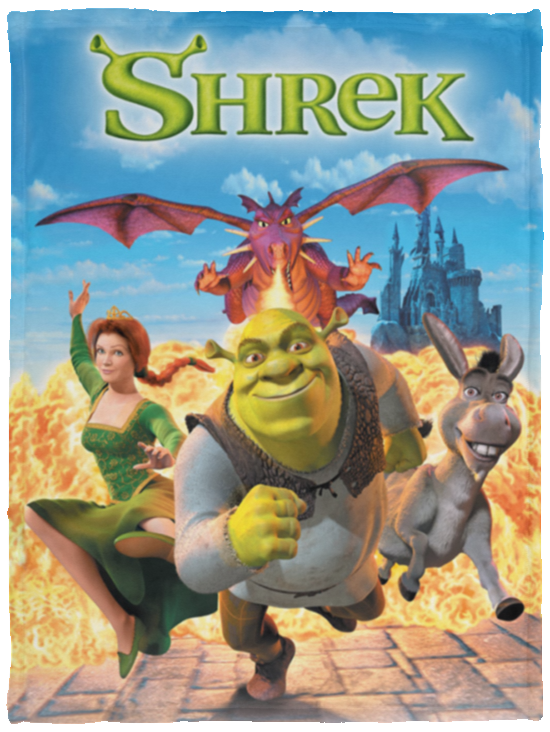 Shrek Blanket, Shrek Movie Fleece, Sherpa Blanket - VPS Cozy Plush Fleece Blanket - 30x40