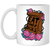 Jyotis - Eat a Bag of Dicks - Funny Rude Coffee Mug Gift, Typewriter Style, Valentine's Day Idea for a Boyfriend, Girlfriend, Husband or Wife Ceramic Coffee Mug 11oz