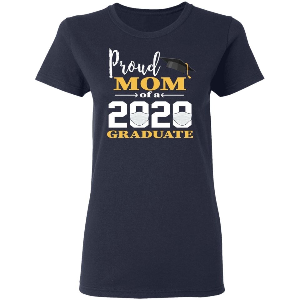 Proud Dad Mom of A 2020 Graduate T-Shirt Couple Matching Graduation Shirts
