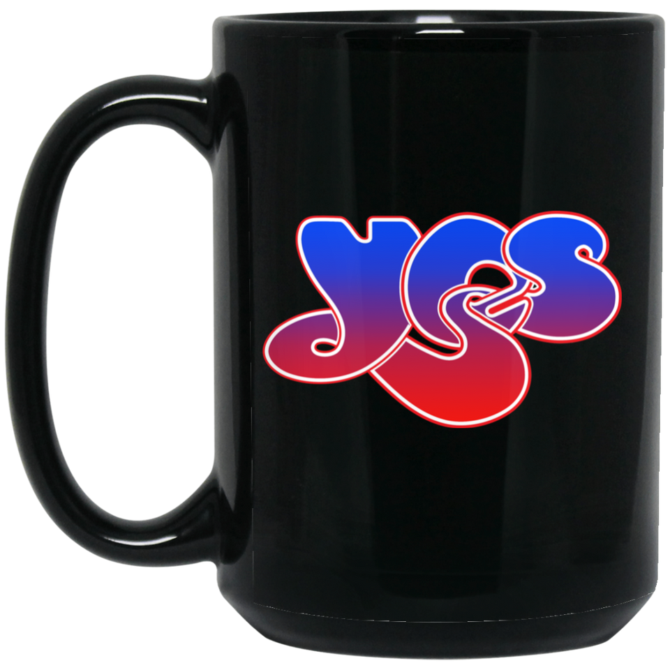 Yes, Band, Rock & Roll, Logo Mug Yes Coffee Mug Funny Gift Black Mug 15oz