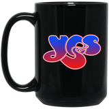 Yes, Band, Rock & Roll, Logo Mug Yes Coffee Mug Funny Gift Black Mug 15oz