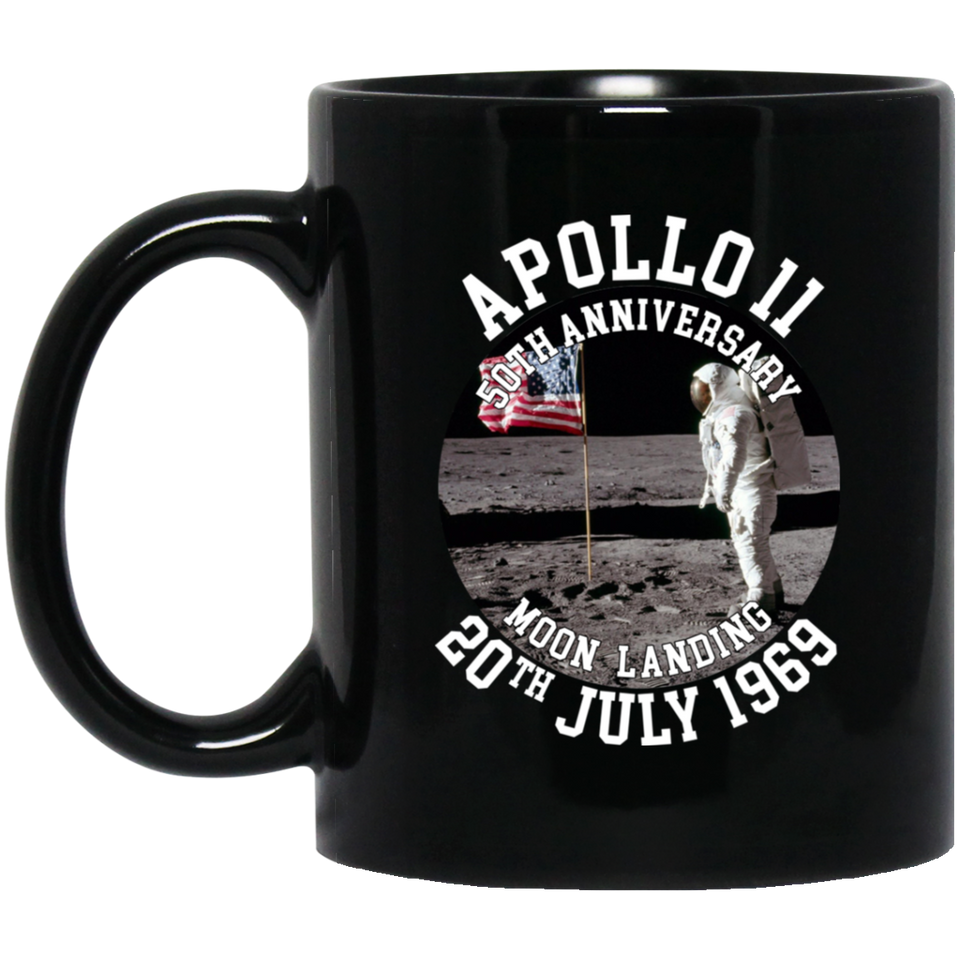 Apollo 11 50th Anniversary Moon Landing 1969-2019 Coffee Mug 11oz Gift Tea Cups Ceramic Funny Gift Mug Novelty Father's Day Gifts for Mom Dad Birthday d