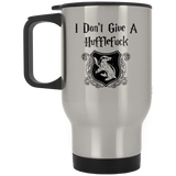 Jyotis - I Don't Give A Hufflefuck Travel Mug - Best Birthday Gifts For Dad - Unique Fathers Day Gift For Dad, Wife - Cool Present For a New Father or Husband Silver Stainless Travel Mug