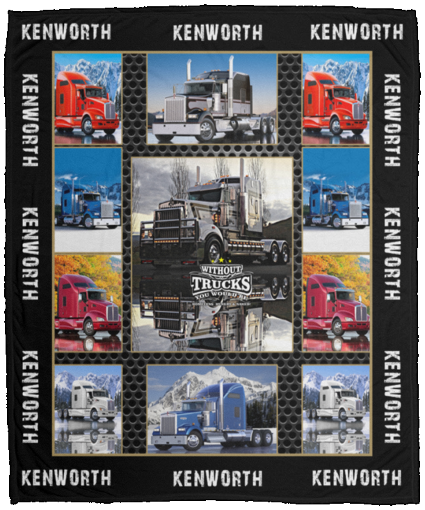 Kenworth Trucks Collection Like Quilt Fleece Sherpa Throw Blanket for Bedroom VPM Cozy Plush Fleece Blanket - 50x60