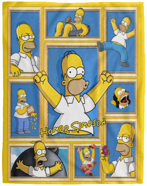 Homer Simpson Blanket, Homer Simpson For Fans Fleece, Sherpa Blanket VPL Cozy Plush Fleece Blanket - 60x80