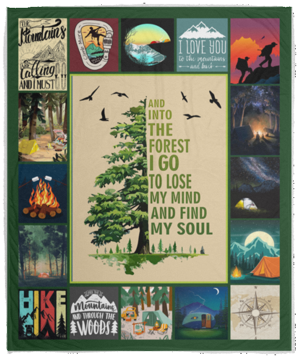 Milestone Blanket, Mountain Blanket - and Into The Forest I Go to Lose My Mind and Find My Soul Blanket - Cozy Plush Fleece Blanket - 50"x60" 2