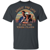 Lookin' for Love in All The Wrong Places Vintage Retro T-Shirt Country Music Bud Davis and Sissy Davis Urban Cowboy G500 5.3 oz. T-Shirt
