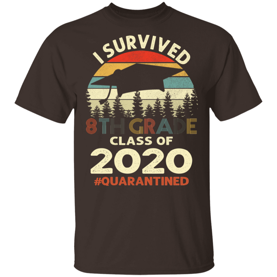 8th Grade Class of 2020 Quarantined Print T-Shirt Graduation Outfits Shirt