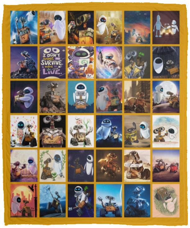 Wall-E Blanket WALL-E Robot Quilt Fleece Sherpa Throw Blanket VPM Cozy Plush Fleece Blanket - 50x60