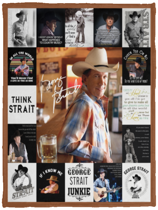 George Strait Blanket George Strait Quotes Fleece Sherpa Throw Blanket - VPS Cozy Plush Fleece Blanket - 30x40