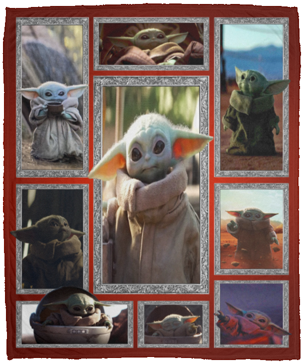 Baby Yoda Blanket, Star Wars Blanket - Baby Yoda Fleece, Sherpa Blanket - VPM Cozy Plush Fleece Blanket - 50x60