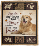 Golden Retriever Blanket, Angels Don't Always Have Wings Fleece, Sherpa Blanket VPM Cozy Plush Fleece Blanket - 50x60