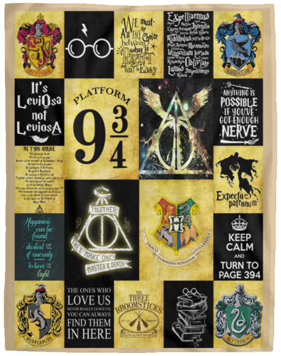 Harry Potter Blanket, Harry Potter Fleece, Sherpa Blanket Soft and Warm - VPL Cozy Plush Fleece Blanket - 60x80