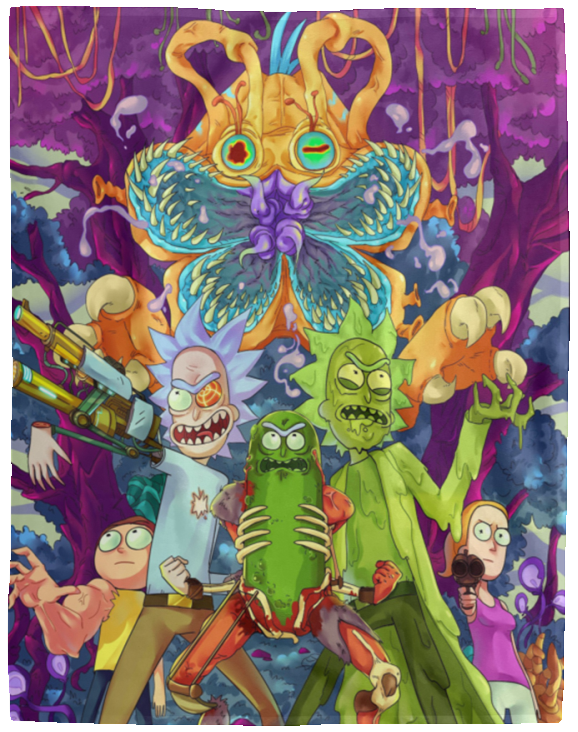 Rick And Morty Blanket, American Cartoon Fleece, Sherpa Blanket VPL Cozy Plush Fleece Blanket - 60x80