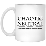 Jyotis - Chaotic Neutral I Like to Keep All My Options On The Table - Gamer Gift Chaotic Neutral Funny RPG RTS Card Gaming Gift Coffee Mug 11Oz