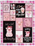 Just a Girl Who Loves Pig Blanket, Always Be Yourself Fleece, Sherpa Blanket VPS Cozy Plush Fleece Blanket - 30x40