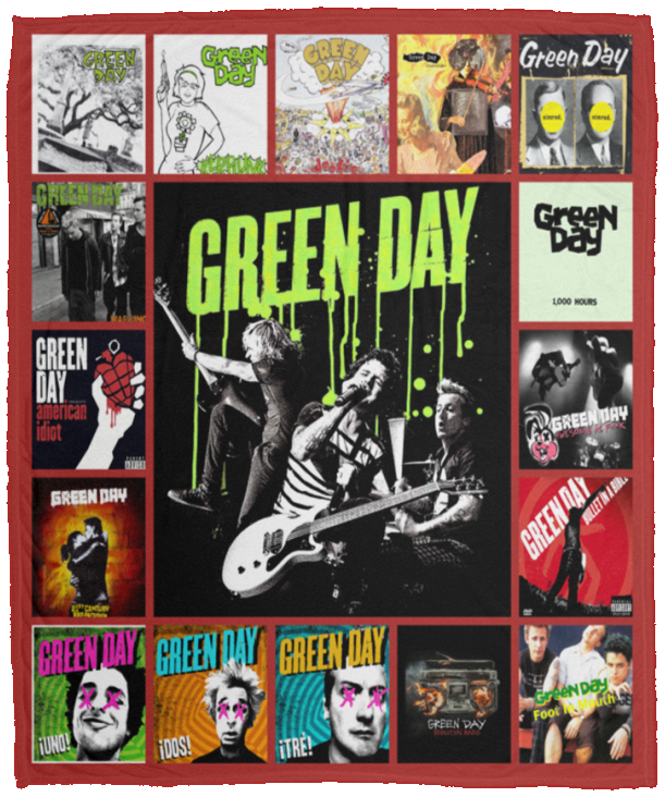 Green Day Blanket, Fleece, Sherpa Blanket for Bedroom Living Room VPM Cozy Plush Fleece Blanket - 50x60
