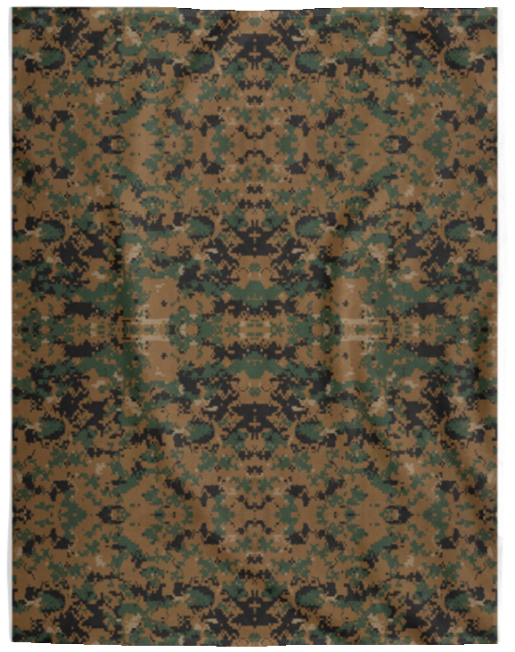 United States Marine Digital Woodland Camouflage Camo Pattern July 4 Fathers Day Birthday Christmas Fleece Sherpa Blanket Bed Throw Tapestry Wall Hanging (USMC Marpat Camo - VPL Cozy Plush Fleece Blanket - 60x80