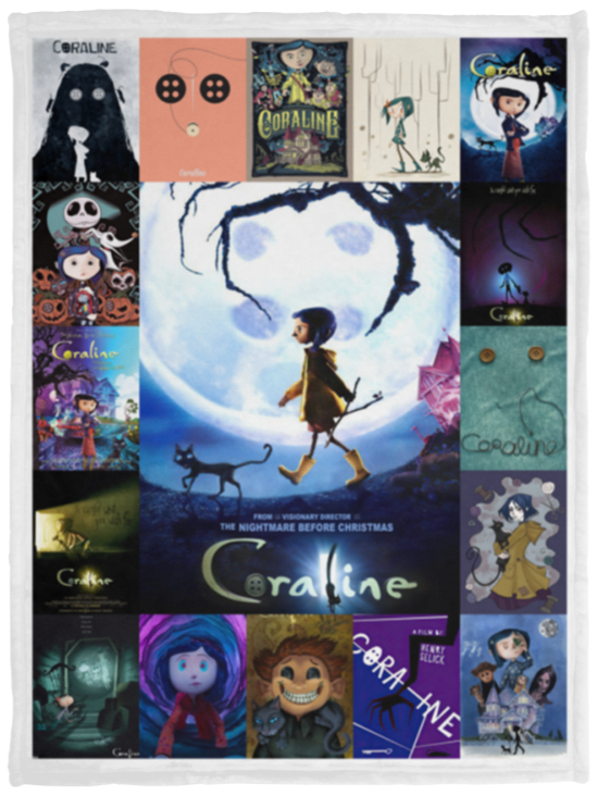 Coraline Blanket, Coraline Jones Fleece, Sherpa Blanket VPS Cozy Plush Fleece Blanket - 30x40