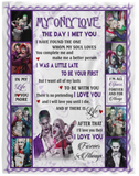 Joker Harley Quinn Blanket, My Only Love Fleece, Sherpa Blanket Valentine's gift - VPL Cozy Plush Fleece Blanket - 60x80