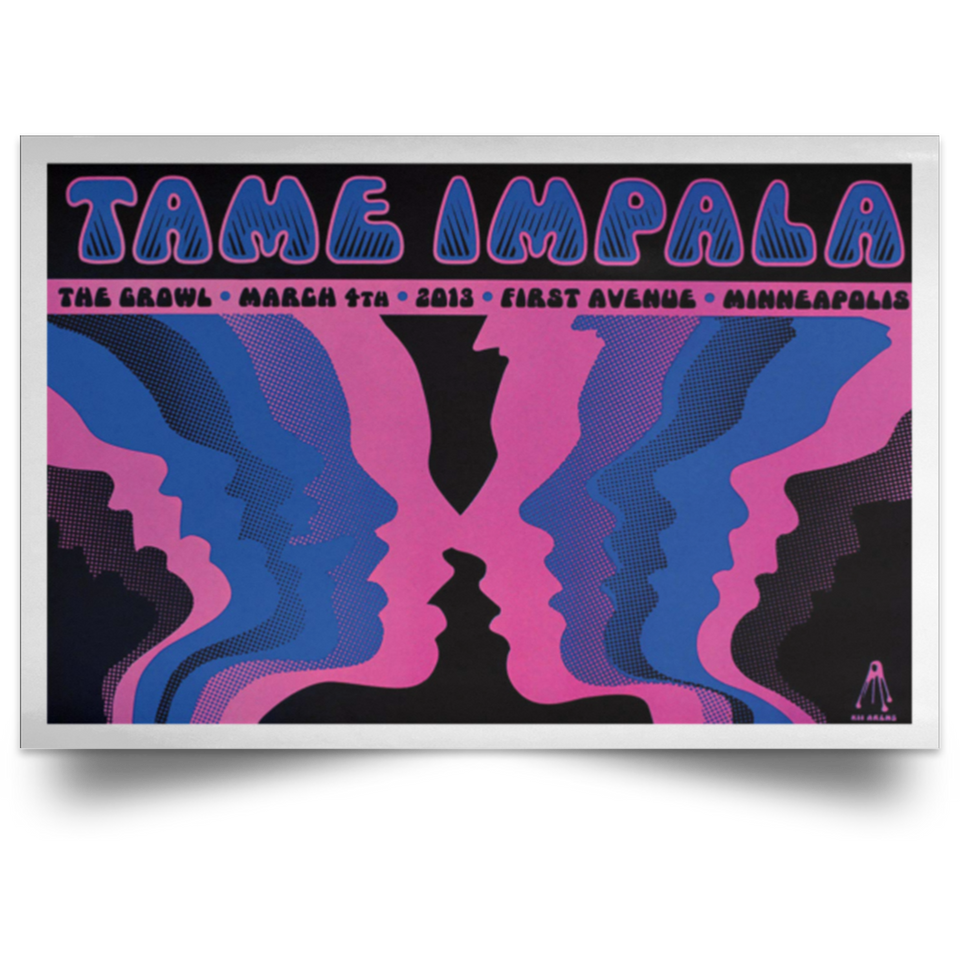 POSLA Satin Landscape Poster 	 Tame Impala Psychedelic Rock Band Poster Hot Gift - No Frame (24 X 16 (Horizontal))