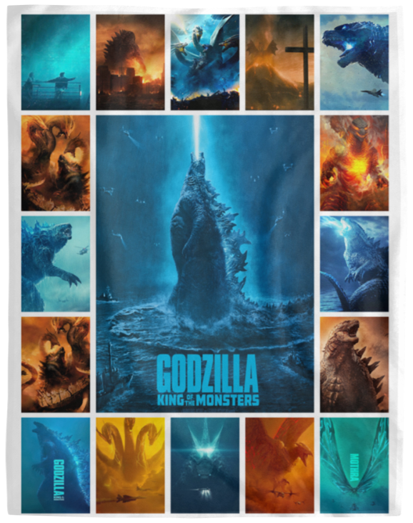 Godzilla Blanket, Godzilla King of the Monsters Fleece, Sherpa Blanket VPL Cozy Plush Fleece Blanket - 60x80