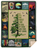 Milestone Blanket, Mountain Blanket - and Into The Forest I Go to Lose My Mind and Find My Soul Blanket - Sherpa Blanket - 60"x80"