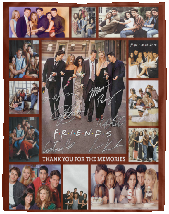 Friends Blanket, Friends Tv Show Signature Actors Thank You for The Memories Best Gift Christmas Blanket - Version 1 - VPL Cozy Plush Fleece Blanket - 60x80