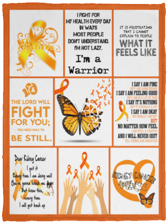 Kidney Cancer Awareness - VPS Cozy Plush Fleece Blanket - 30x40