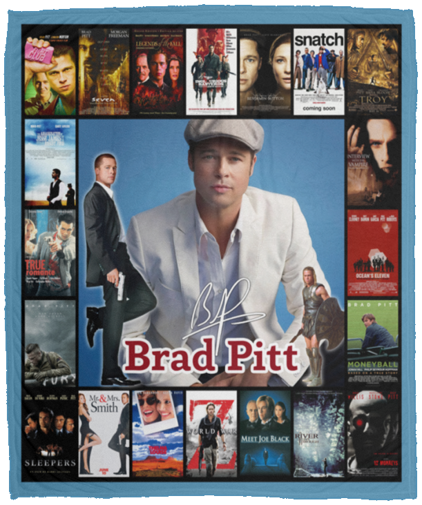 Brad Pitt Blanket, Sexiest Men In The World Fleece, Sherpa Blanket VPM Cozy Plush Fleece Blanket - 50x60