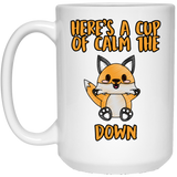 Here's a Cup of Calm The Fox Down Fox Funny Coffee Mug Cup Fun Novelty Gifts for Women and Men Coffee mug 15Oz