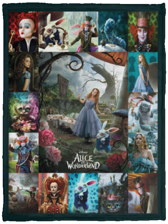 Alice In Wonderland Blanket Alice In Wonderland Quilt Fleece Sherpa Throw - VPS Cozy Plush Fleece Blanket - 30x40