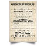 You and Me Lyrics Poster - You and Me Lyrics Portrait Poster Print - No Frame 16x24