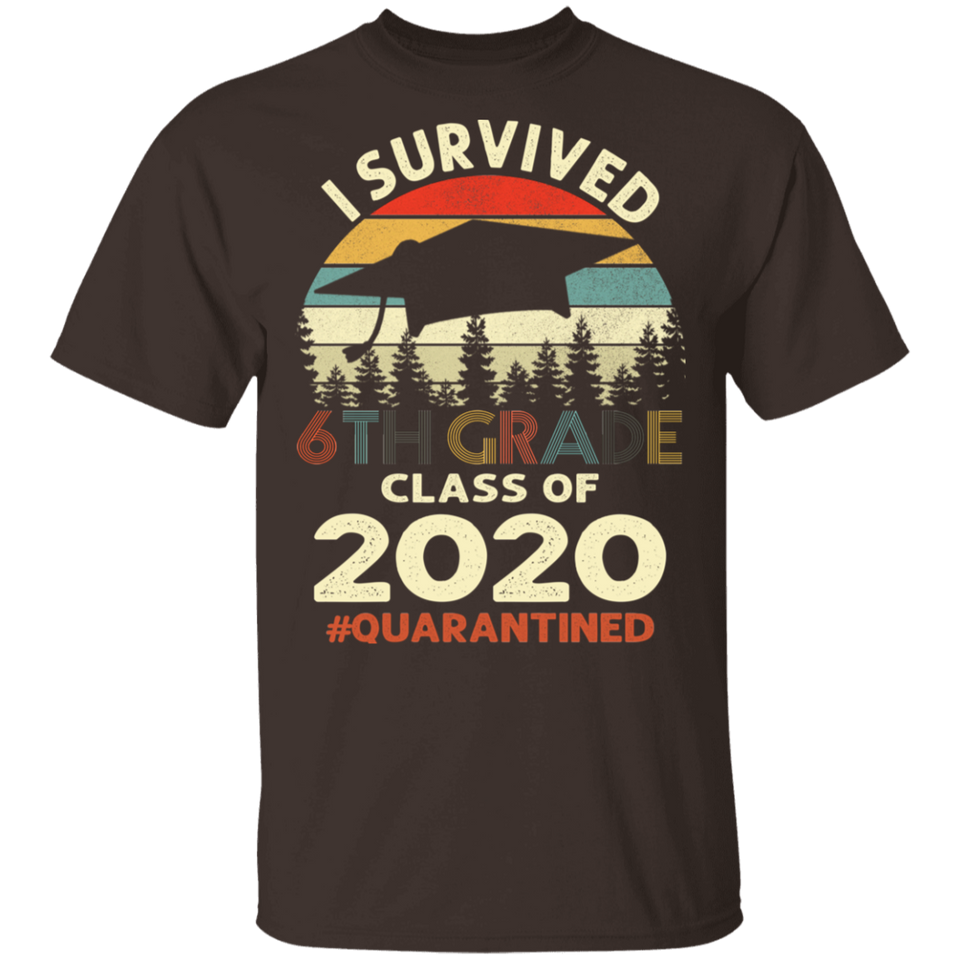6th Grade Class of 2020 Quarantined Print T-Shirt Graduation Outfits Shirt