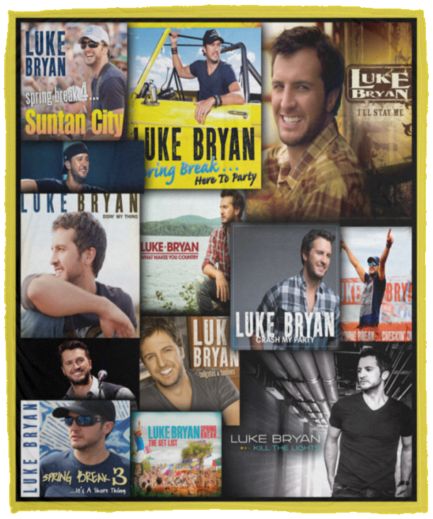 Luke Bryan Fleece Sherpa Throw Blanket Quilt for Bedroom Living Room - VPM Cozy Plush Fleece Blanket - 50x60
