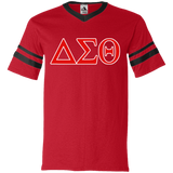 Delta 1913 Sigma Theta Paraphernalia T-Shirt Womens Delta Sigma Theta T-Shirt (360 Augusta V-Neck Sleeve Stripe Jersey)