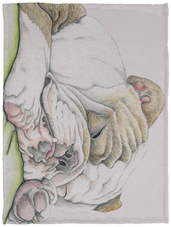 Sleepy English Bulldog Blanket Soft Fleece Throw Blanket Sleepy Bulldog Blanket - VPS Cozy Plush Fleece Blanket - 30x40