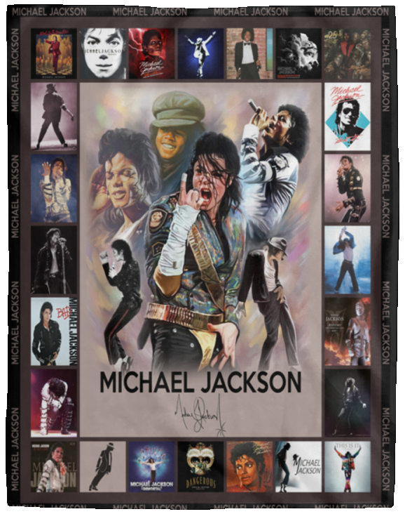 Michael Jackson Blanket Michael Jackson For Fans Fleece Sherpa VPL Cozy Plush Fleece Blanket - 60x80