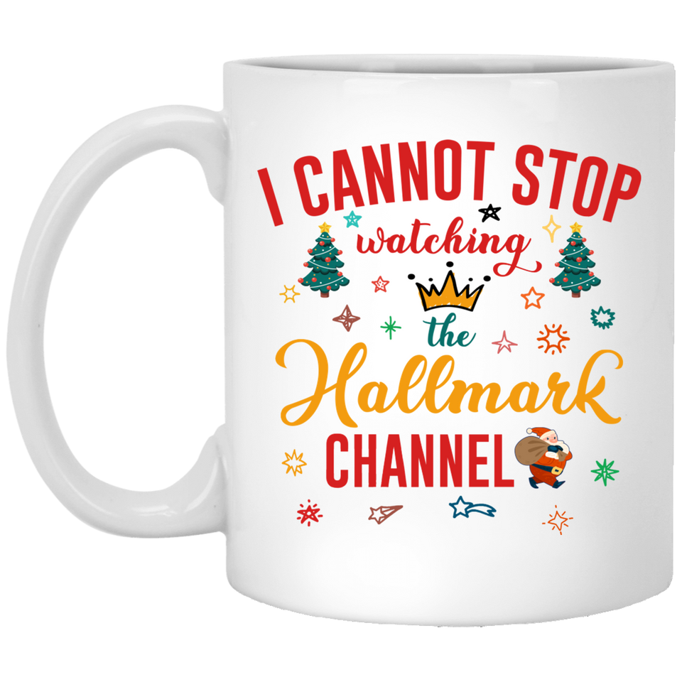 I cannot stop watching the Hallmark Channel Coffee Mug Tea Cup, Hallmark Movies, Hallmark Christmas Mug, Christmas Mug, Christmas Gift, Dirty Santa Gift 11Oz
